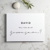 Minimale handgeschreven groomsman-ontwerpkaart kaart