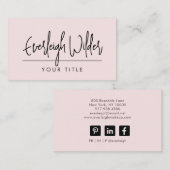 Minimale handgeschreven handgeschreven handgeschre visitekaartje (Voorkant / Achterkant)