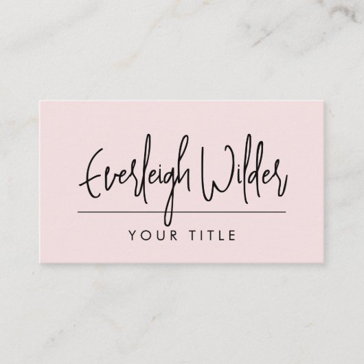 Minimale handgeschreven handgeschreven handgeschre visitekaartje (Voorkant)