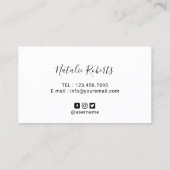 Minimale handgeschreven handgeschreven script Eenv Visitekaartje (Achterkant)