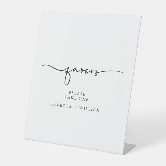 Minimale handgeschreven handgeschreven scripts reclamebord met voetstuk (Voorkant)