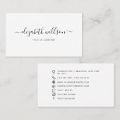 Minimale handgeschreven handmatige handmatige hand visitekaartje (Voorkant / Achterkant)