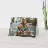 Minimale handgeschreven Happy Nieuwjaar foto Feestdagen Kaart (Voorkant)