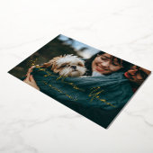 Minimale handgeschreven Happy Nieuwjaar foto Folie Feestdagenkaart (Gedraaid)