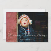 Minimale handgeschreven kerstfoto voor Merry Feestdagenkaart (Voorkant)