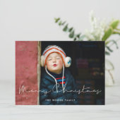 Minimale handgeschreven kerstfoto voor Merry Feestdagenkaart (Staand voorkant)