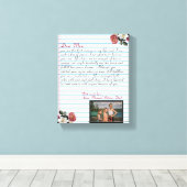 Minimale handgeschreven liefdesbrief Mam bericht Canvas Afdruk (Insitu (Houten vloer))