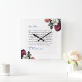 Minimale handgeschreven liefdesbrief voor aangepas vierkante klok (Huis)