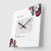 Minimale handgeschreven liefdesbrief voor aangepas vierkante klok (Hoek)