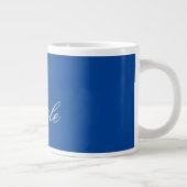 Minimale handgeschreven naam diepblauw grote koffiekop (Rechts)