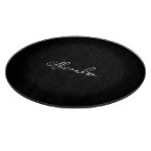 Minimale handgeschreven naam, zwart snijplank (Hoek)