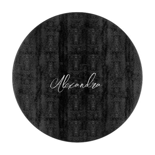 Minimale handgeschreven naam, zwart snijplank (Voorkant)