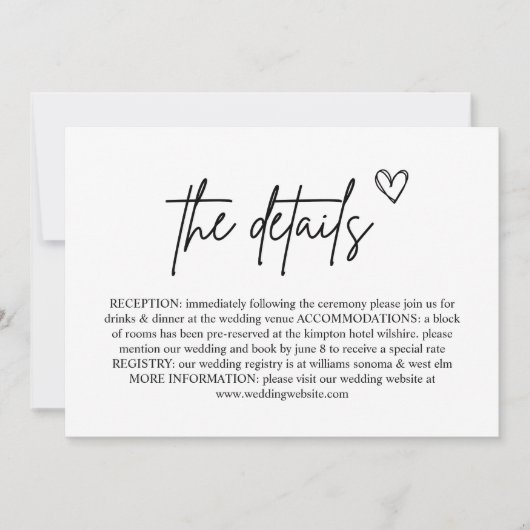 Minimale handgeschreven script bruiloft behuizing kaart (Voorkant)