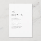 Minimale handgeschreven script bruiloft details informatiekaartje (Voorkant)