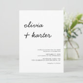 Minimale handgeschreven script geborstelde foto br kaart (Staand voorkant)