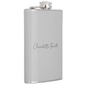 Minimale handgeschreven scriptnaam grijs heupfles (Rechts)