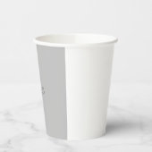 Minimale handgeschreven scriptnaam grijs papieren bekers (Links)