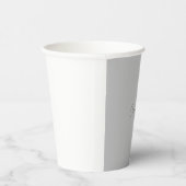 Minimale handgeschreven scriptnaam grijs papieren bekers (Rechts)