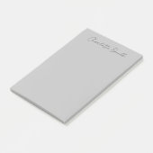 Minimale handgeschreven scriptnaam grijs post-it® notes (Schuin)