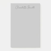 Minimale handgeschreven scriptnaam grijs post-it® notes (Voorkant)