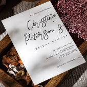 Minimale handgeschreven uitnodiging voor een brida