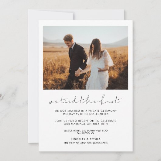 Minimale handgeschreven We hebben de knot-fotokaar Kaart (Voorkant)