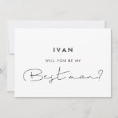 Minimale handgeschreven Wou je mijn beste man zijn Kaart (Voorkant)