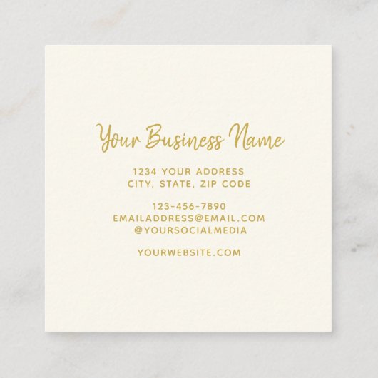 Minimale handkookplaat met bakken vierkante visitekaartje (Achterkant)