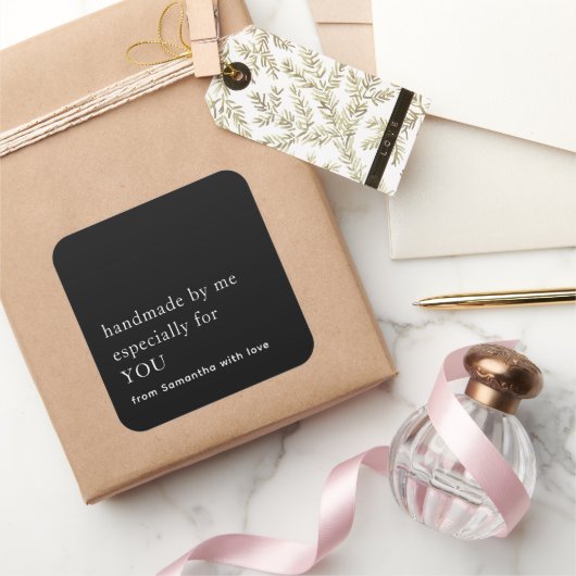 Minimale handleiding speciaal voor zwart-wit vierkante sticker (Geschenken)