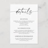 Minimale handleiding voor bruiloft met details informatiekaartje (Voorkant)