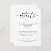 Minimale handleiding voor bruiloft met details informatiekaartje (Voorkant / Achterkant)