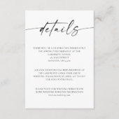 Minimale handleiding voor bruiloft met details informatiekaartje (Voorkant)