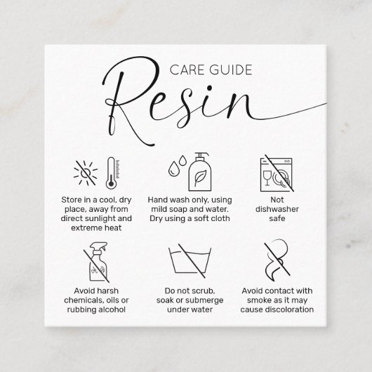 Minimale handleiding voor Epoxyhars in Logo Hartel Vierkante Visitekaartje (Voorkant)