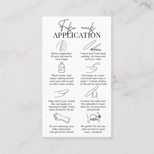 Minimale handleiding voor fake nagels en toepassin visitekaartje (Voorkant)