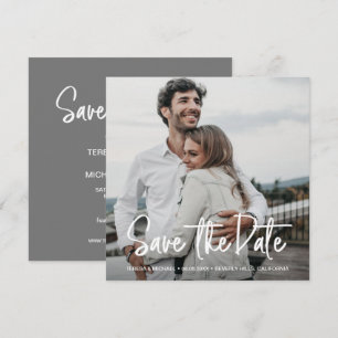 Minimale handlettering Sla de datumFoto op