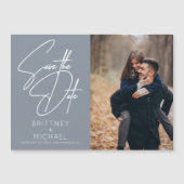 Minimale handmatige foto opslaan Datum blauw (Voorkant)