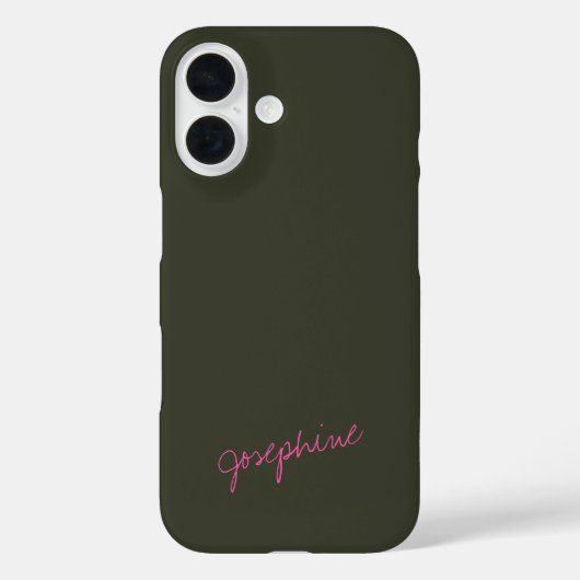 Minimale handmatige letteraanduiding Groene roze A Case-Mate iPhone Case (Achterkant)
