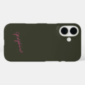 Minimale handmatige letteraanduiding Groene roze A Case-Mate iPhone Case (Achterkant (horizontaal))