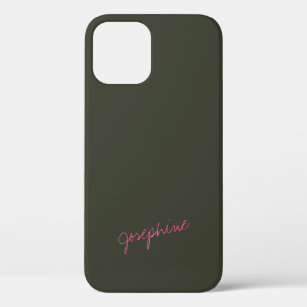 Minimale handmatige letteraanduiding Groene roze A Case-Mate iPhone Case