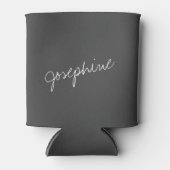 Minimale handomdragende naam zwart wit blikjeskoeler (Voorkant)