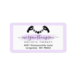 Minimale handpalen en moonfasen Reiki-adreslabel Etiket
