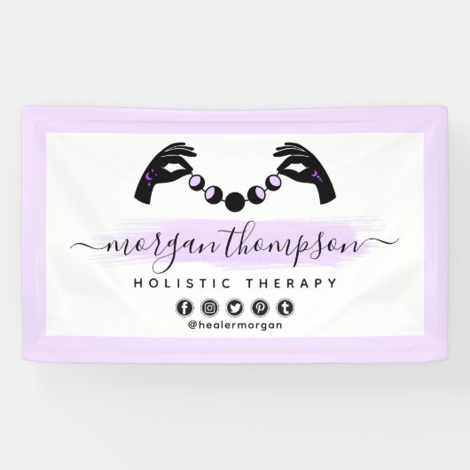 Minimale handpalen en motorfase metafysisch Reiki Spandoek (Horizontaal)