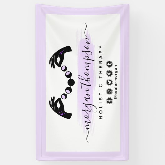 Minimale handpalen en motorfase metafysisch Reiki Spandoek (Verticaal)