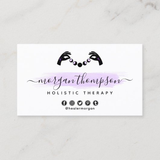 Minimale handpalen en motorfase metafysisch Reiki Visitekaartje (Voorkant)