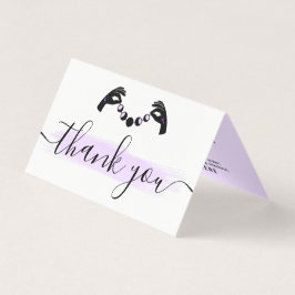 Minimale handpalen Moon Logo Klant Dank u Kaart