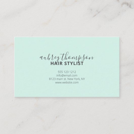 Minimale handschriftelĳke kalligrafie visitekaartje (Achterkant)