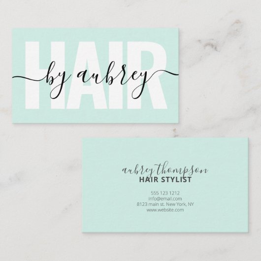 Minimale handschriftelĳke kalligrafie visitekaartje (Voorkant / Achterkant)