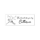 Minimale handtekening met reservevogel, Aangepast Rubberstempel (Afrduk)
