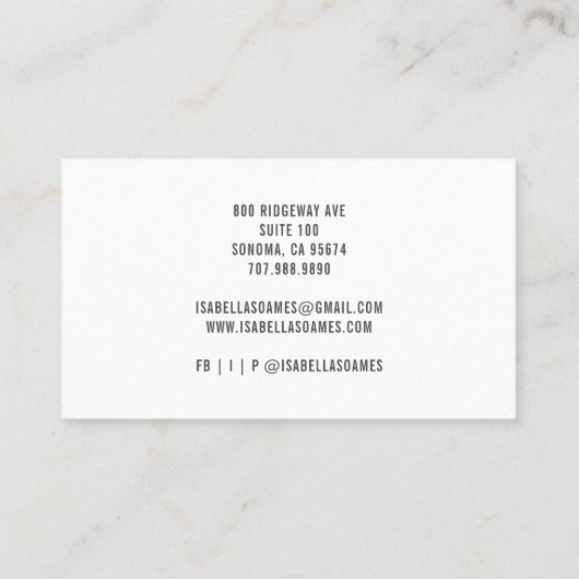 Minimale handtekening van HairMakeup-script Visitekaartje (Achterkant)