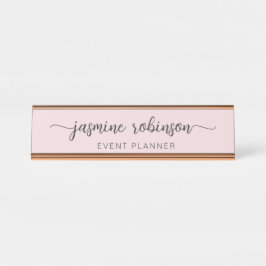 Minimale handtekening voor Blush Pink Professional Bureau Naambordje